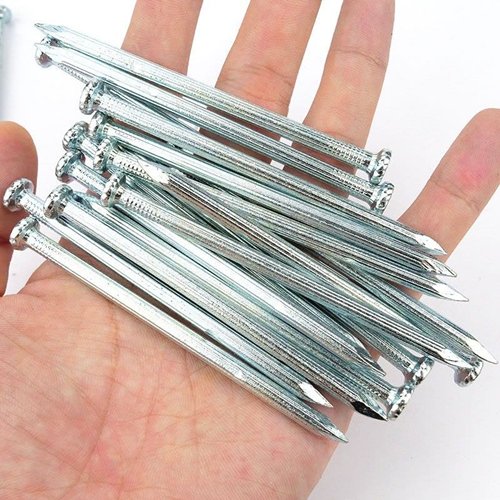 Steel nail on hand.