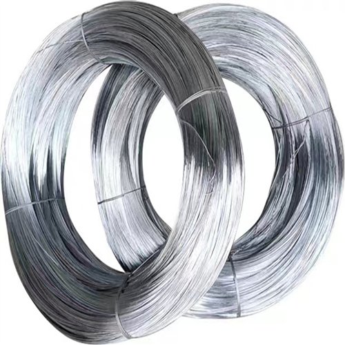 Galvanized wire rolls.