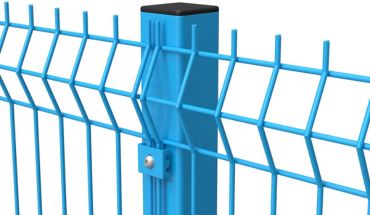Blue color 3D bend welded wire mesh PVC coating metal garden fence.
