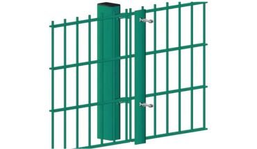 Anti climb 358 PVC coated metal fence in light green color.