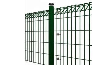 BRC roll top metal fence in green color.