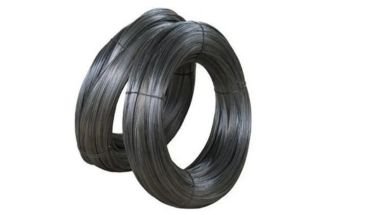 Two black annealed rebar tying wire.
