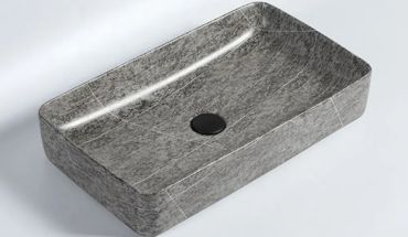 Ceramic wash basin in gray color.
