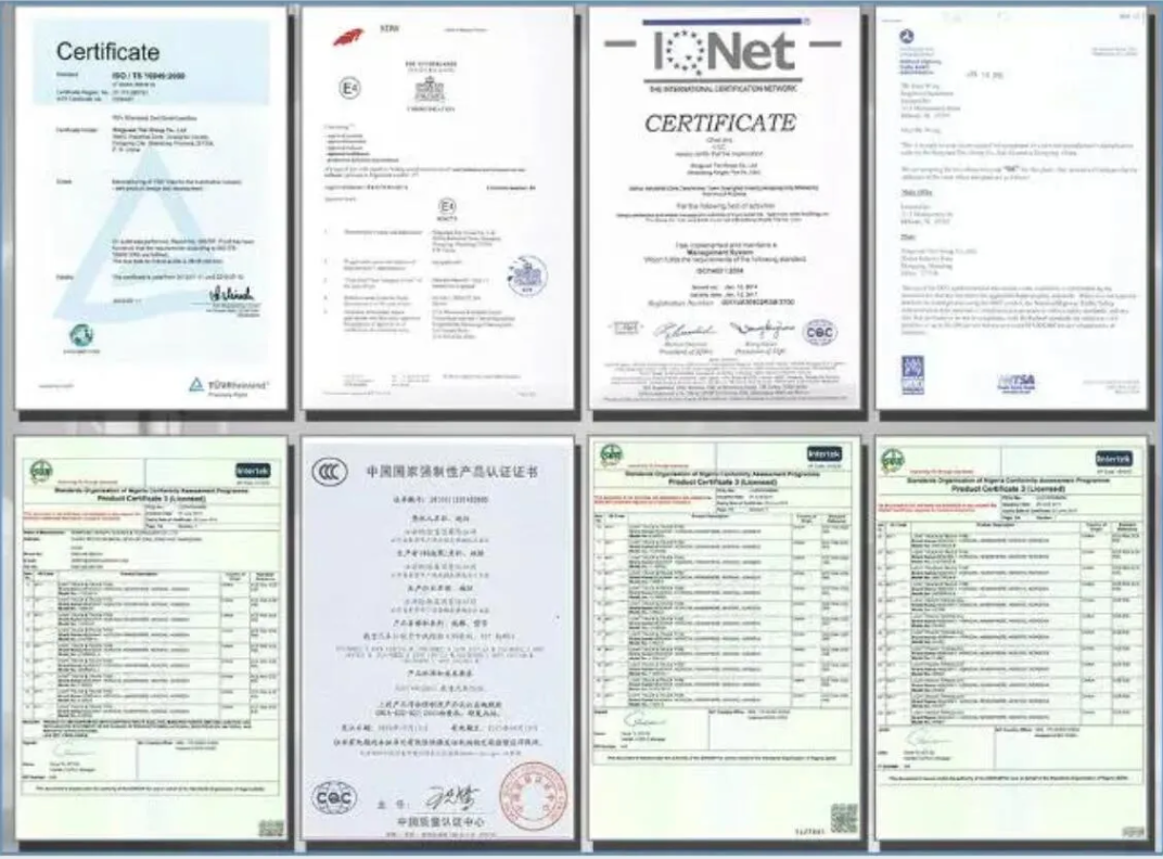 Business certificates.