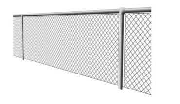 Chain link fence galvanized and PVC coated wire in gray color.