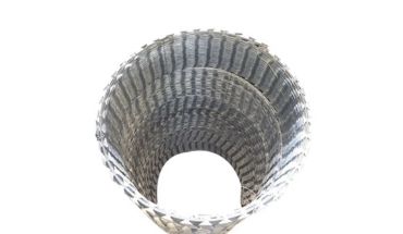 Concertina barbed wire galvanized steel in 500 m size.