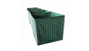 Green barrier sand wall bastions gabion welded mesh.