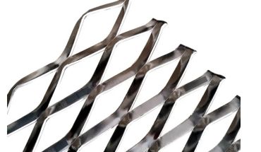 Diamond galvanized expanded metal mesh in black color.