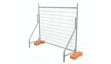 Easy to install temporary fence panel with additional feet.