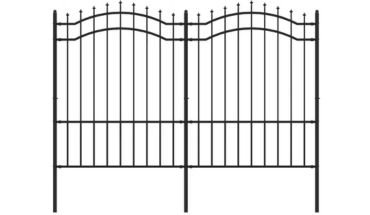 Elegant barrier garden fence in black design.
