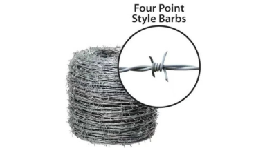 Four point style barbed wire in high roll.