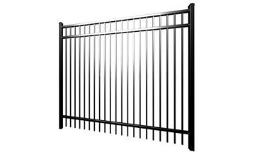 Galvanize zinc steel garden fence in black.