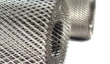 Galvanized steel expanded metal sheet in roll.
