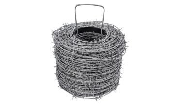 Galvanized roll barbed wire with handle.