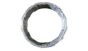 High-strength steel concertina wire in roll.