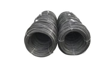 Galvanized iron wire in gray color.