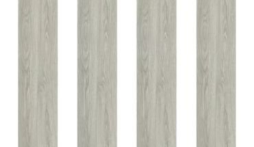 SPC flooring in PVC plastic wood tile design.