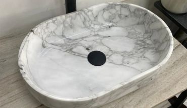 Marble stone wash basin countertop in marble style.