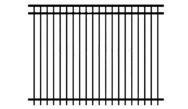 Metal tubular garden fence panels black color.