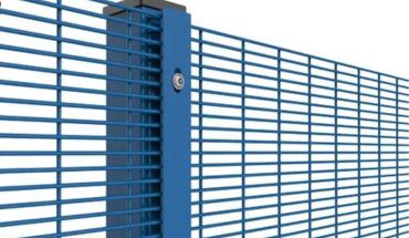 Outdoor customized 358 PVC coated metal fence in blue color.