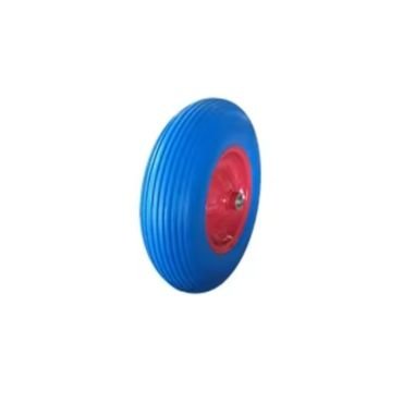 PU wheel in blue and red colors.