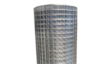 PVC coated Galvanized steel welded wire mesh roll in silver color.