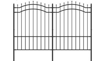 PVC powder coated black metal garden fence.