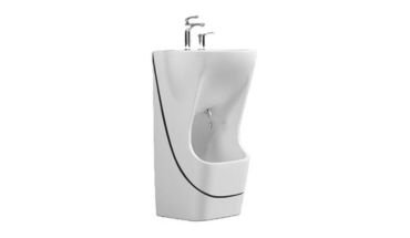 Pedestal wash basin in white color style.