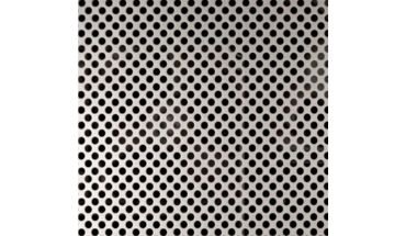 Perforated metal stainless sheet sample.