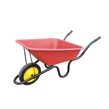Plastic tray heavy duty wheelbarrow in solid wheel.