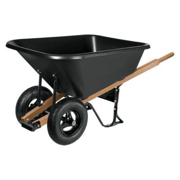 Plastic tray heavy duty wheelbarrow in wooden handle PU wheel.