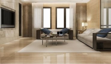 Bedroom using Polished Glazed Tiles flooring.