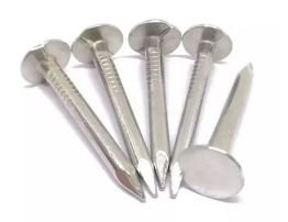 Roofing nails in silver color.