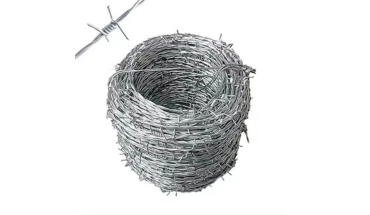 Stainless steel blade thorn barbed wire in high roll.