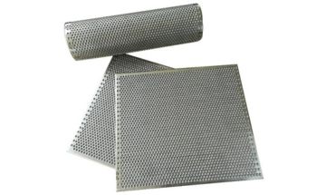 Stainless steel perforated metal sheet mesh with roll sample.