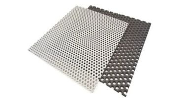 Stainless steel punching plate aluminum metal sheet punched mesh in two colors.