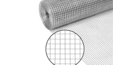 Stainless steel welded wire mesh roll with square holes.