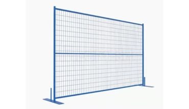 Blue temporary fence galvanized panels.