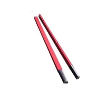 Steel straight handle design for heavy duty wheelbarrow.