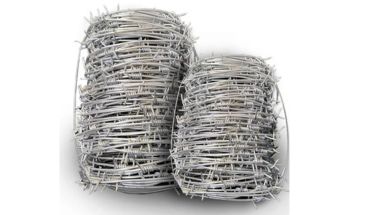 Two rolls barbed wire high height.