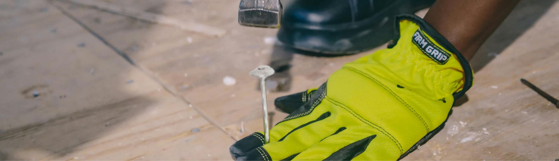 Umbrella roofing nails used by a carpenter.