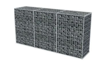 Customized welded gabion galvanized stone cage with rocks.