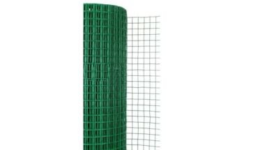 Welded mesh roll stainless steel in green color.