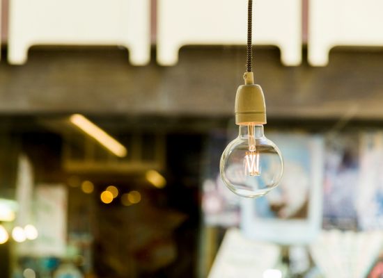 Antique light and bulb style.
