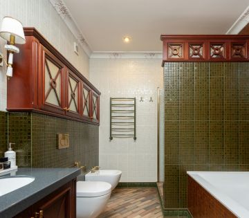 Bathroom classic wood cabinet design.