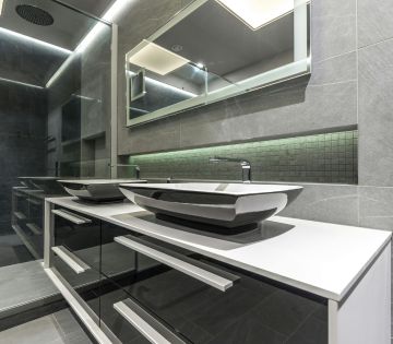 Bathroom vanity in composite cabinet modern style.
