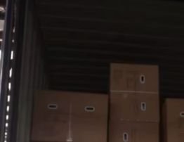 Bathtub for delivery in a truck.