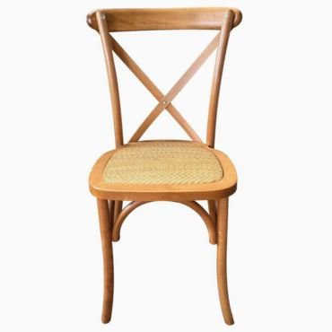 Beech wood wooden cross back dining chair.