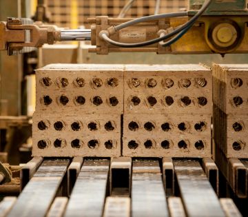 Bricks forming machine.
