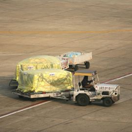 Building materials in crate for air freight